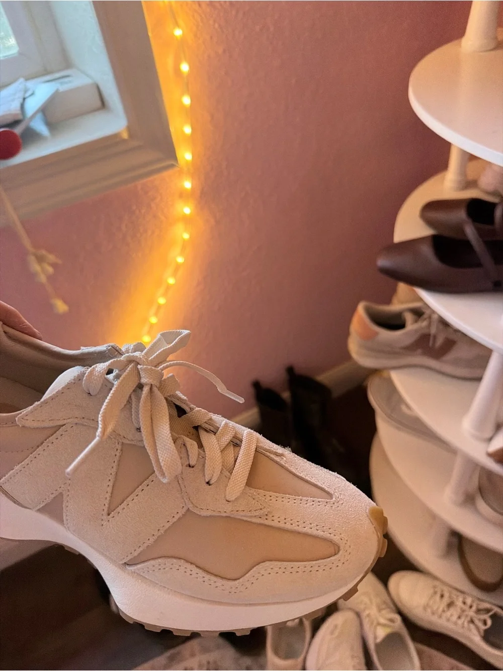 New balance. Worn one time briefly Beige Suede & Mesh Sneaker